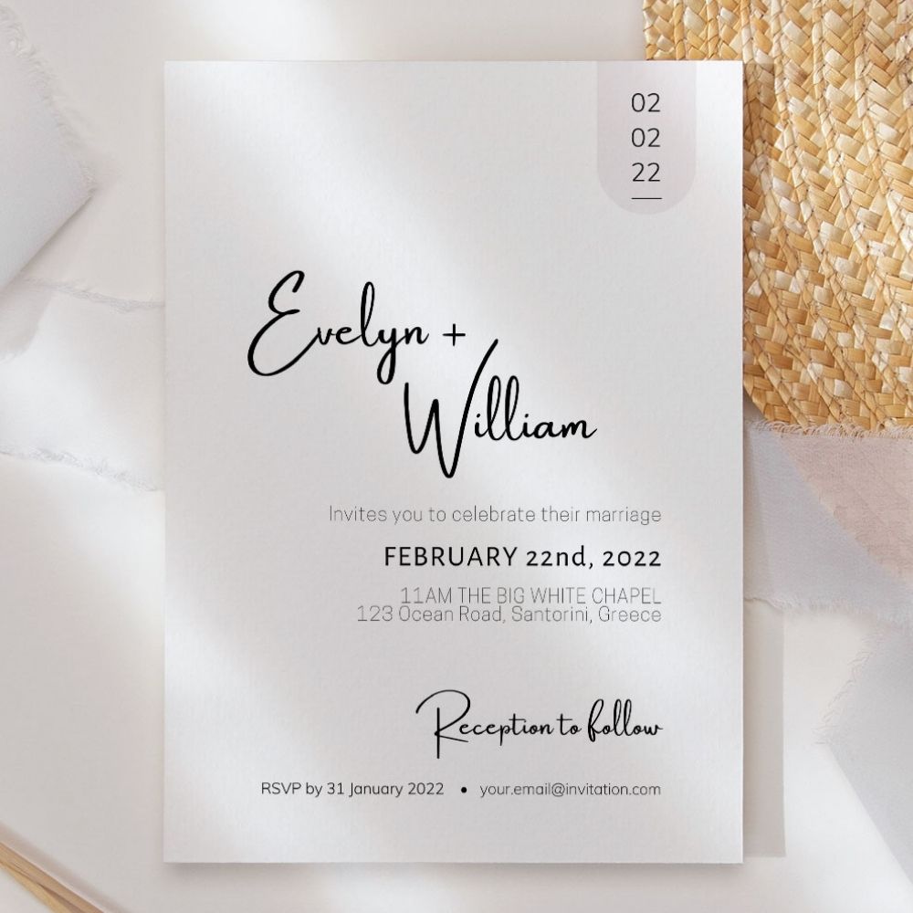 AMSIE Minimalist Wedding Invitation