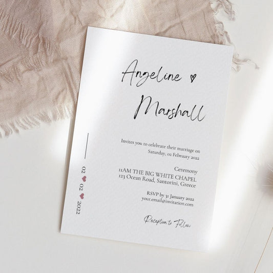 ANGELINE Minimalist Wedding Invitation