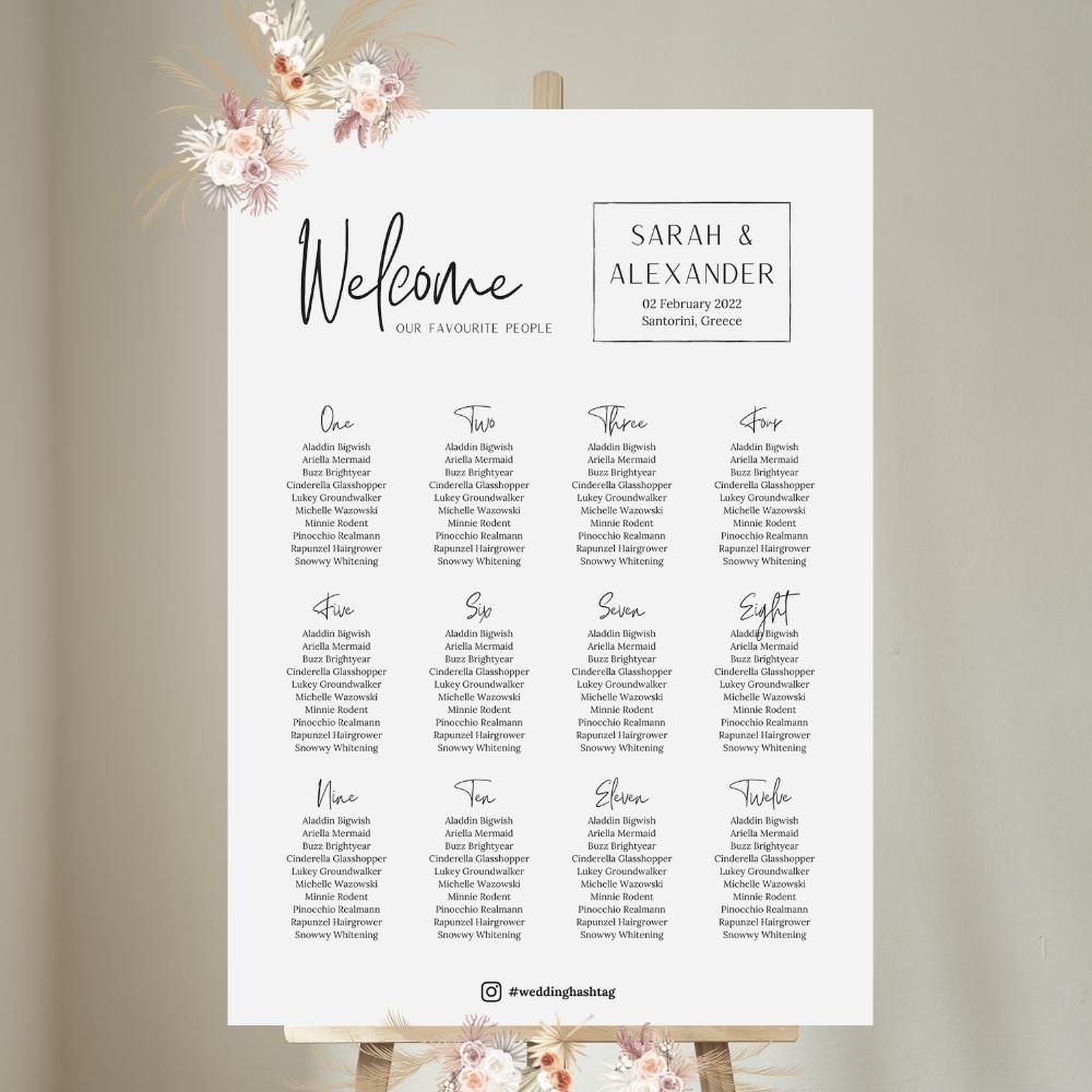 THYME Minimalist Seating Chart