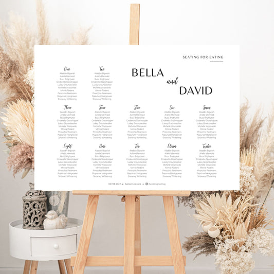 BELLA Minimalist Seating Chart