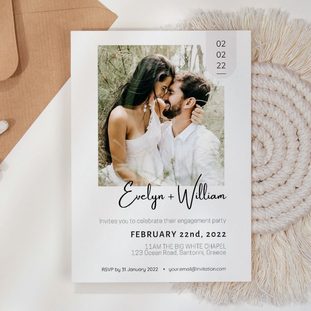 AMSIE Minimalist Engagement Party Invitation