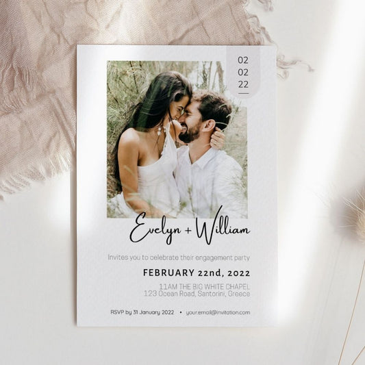 AMSIE Minimalist Engagement Party Invitation