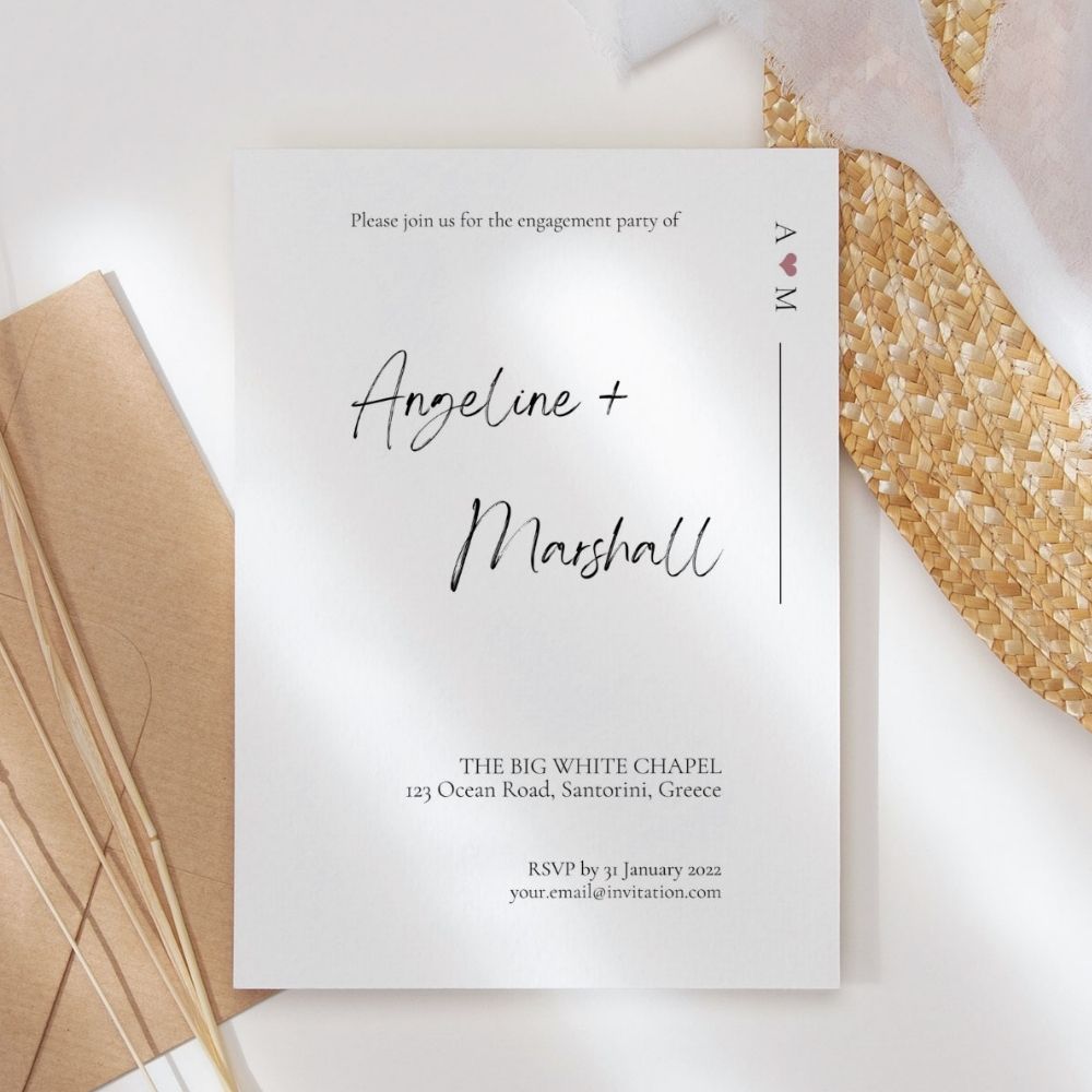 ANGELINE Minimalist Engagement Party Invitation