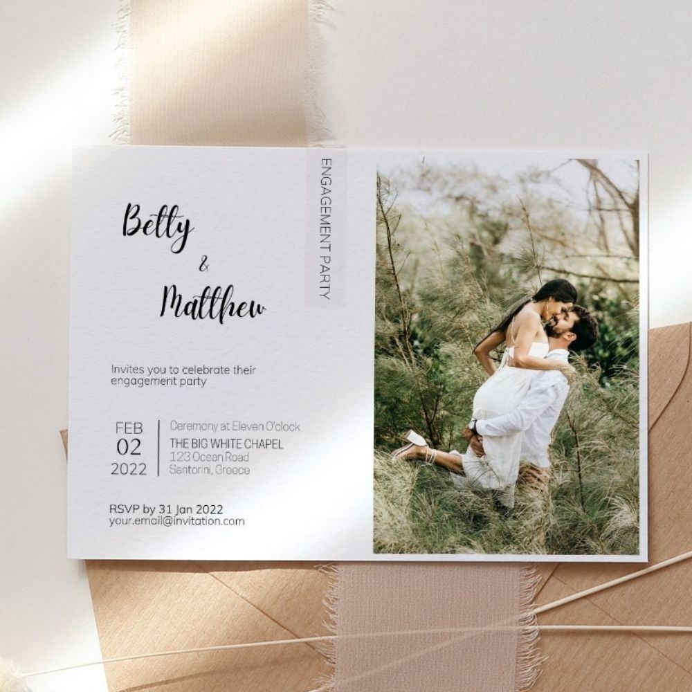 BETSEY Minimalist Engagement Party Invitation