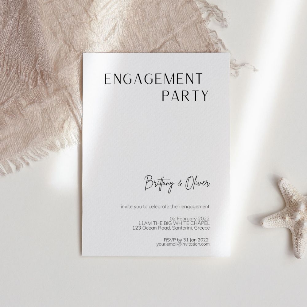 BRITNEY Minimalist Engagement Party Invitation