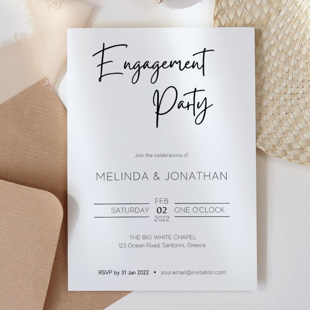 GISELLE Minimalist Engagement Party Invitation