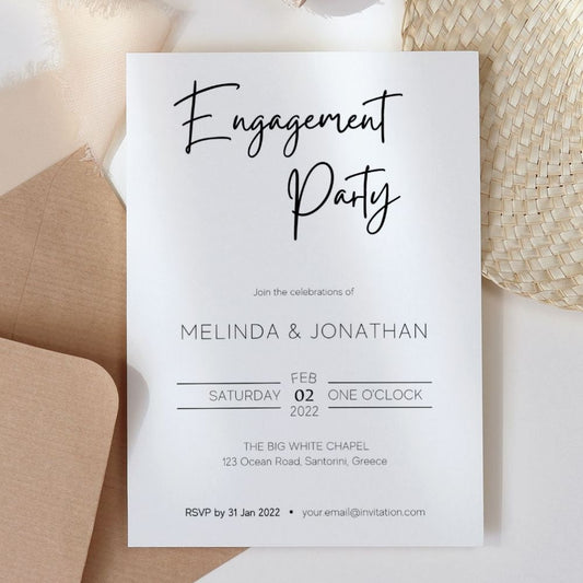 GISELLE Minimalist Engagement Party Invitation