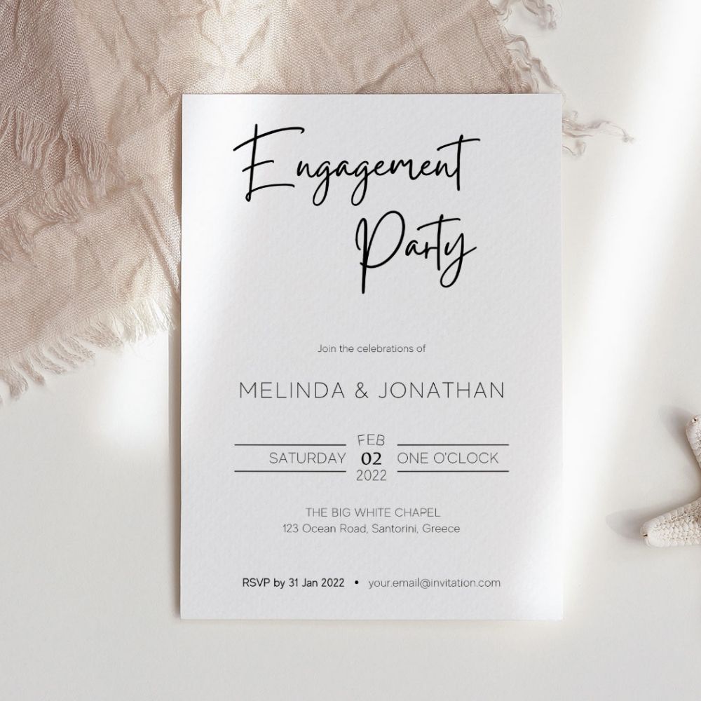 GISELLE Minimalist Engagement Party Invitation