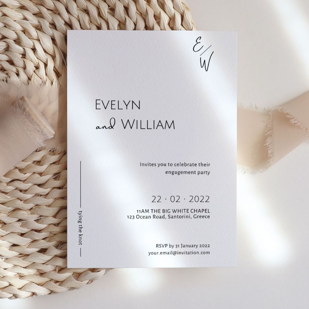 JULIANNE Minimalist Engagement Party Invitation