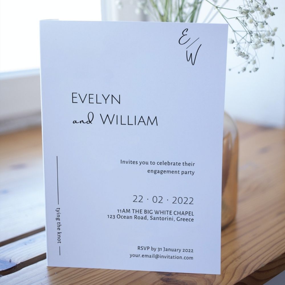 JULIANNE Minimalist Engagement Party Invitation