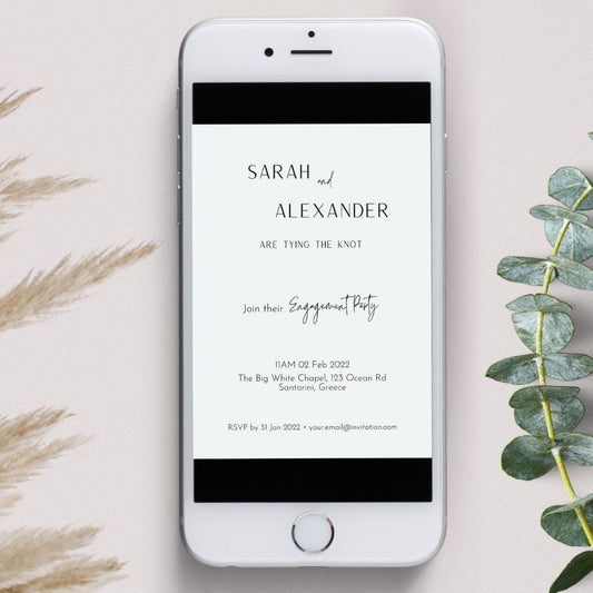 THYME Minimalist Engagement Party Invitation