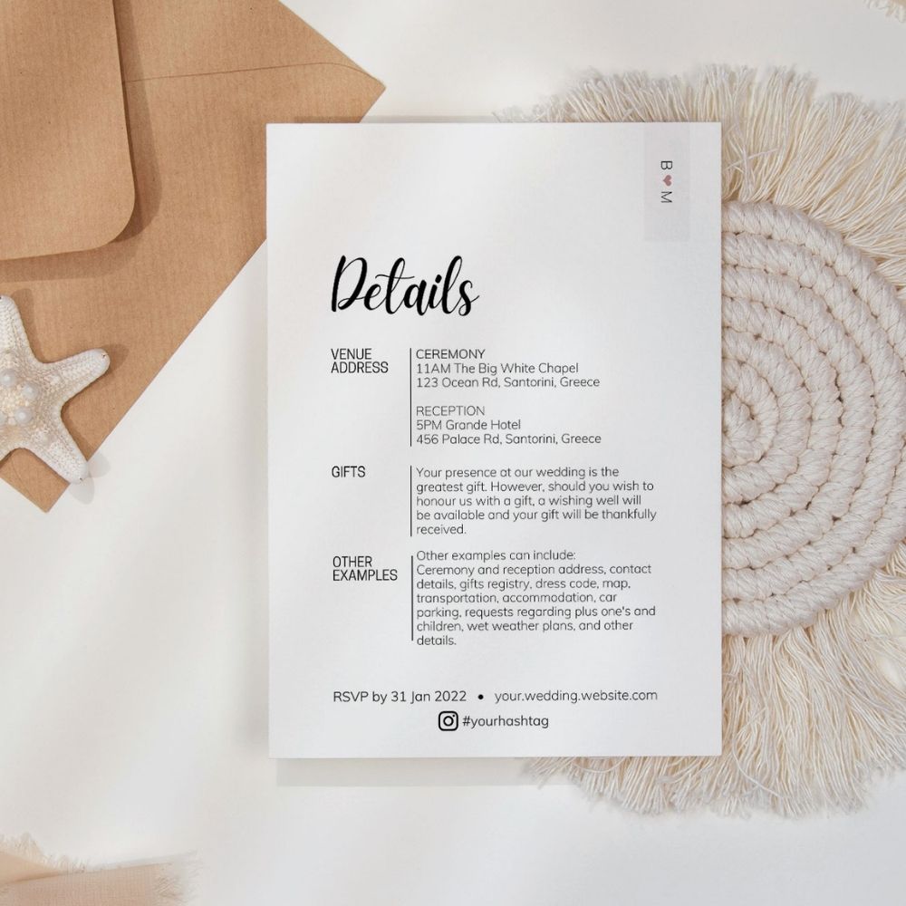 BETSEY Minimalist Details Card