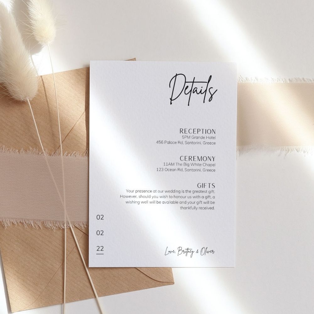 BRITNEY Minimalist Details Card