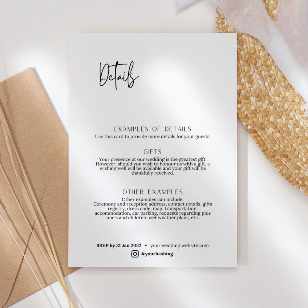 THYME Minimalist Details Card