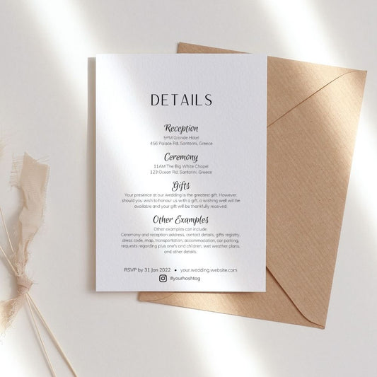 VIVIANNA Minimalist Details Card