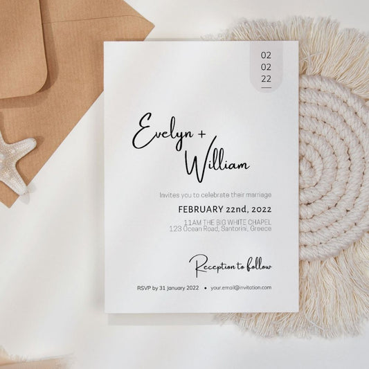 AMSIE Minimalist Wedding Invitation