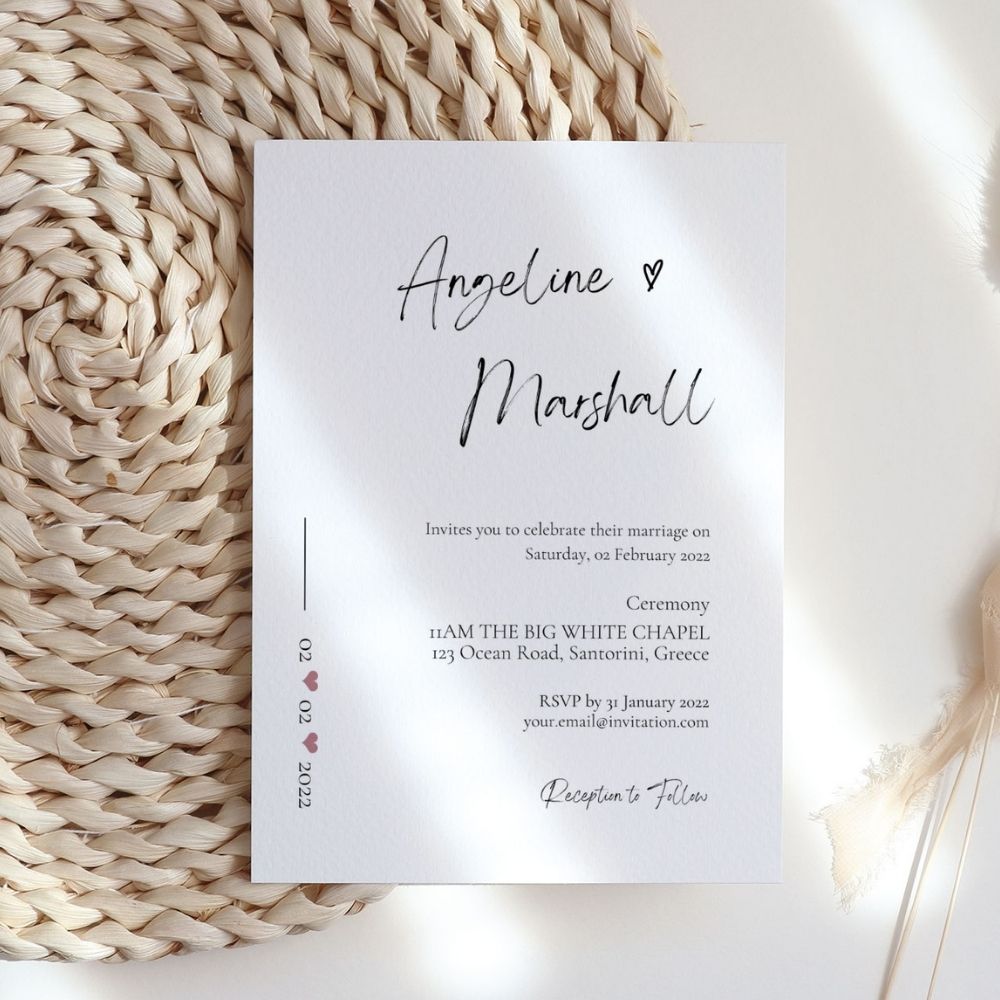 ANGELINE Minimalist Wedding Invitation