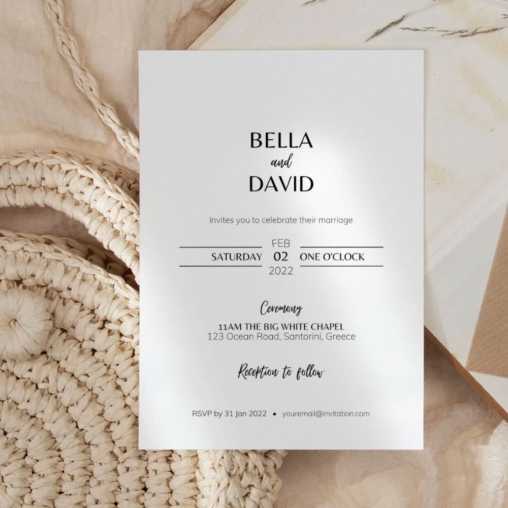 BELLA Minimalist Wedding Invitation