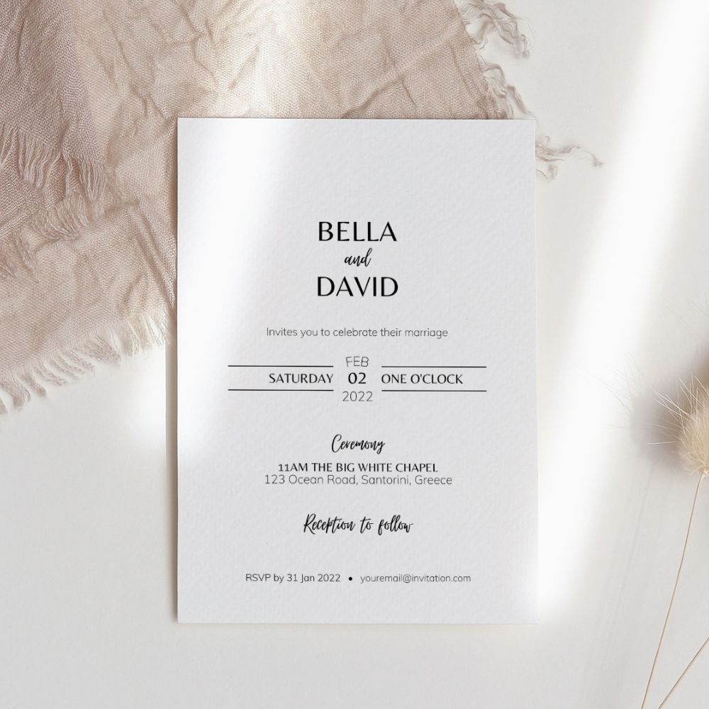 BELLA Minimalist Wedding Invitation