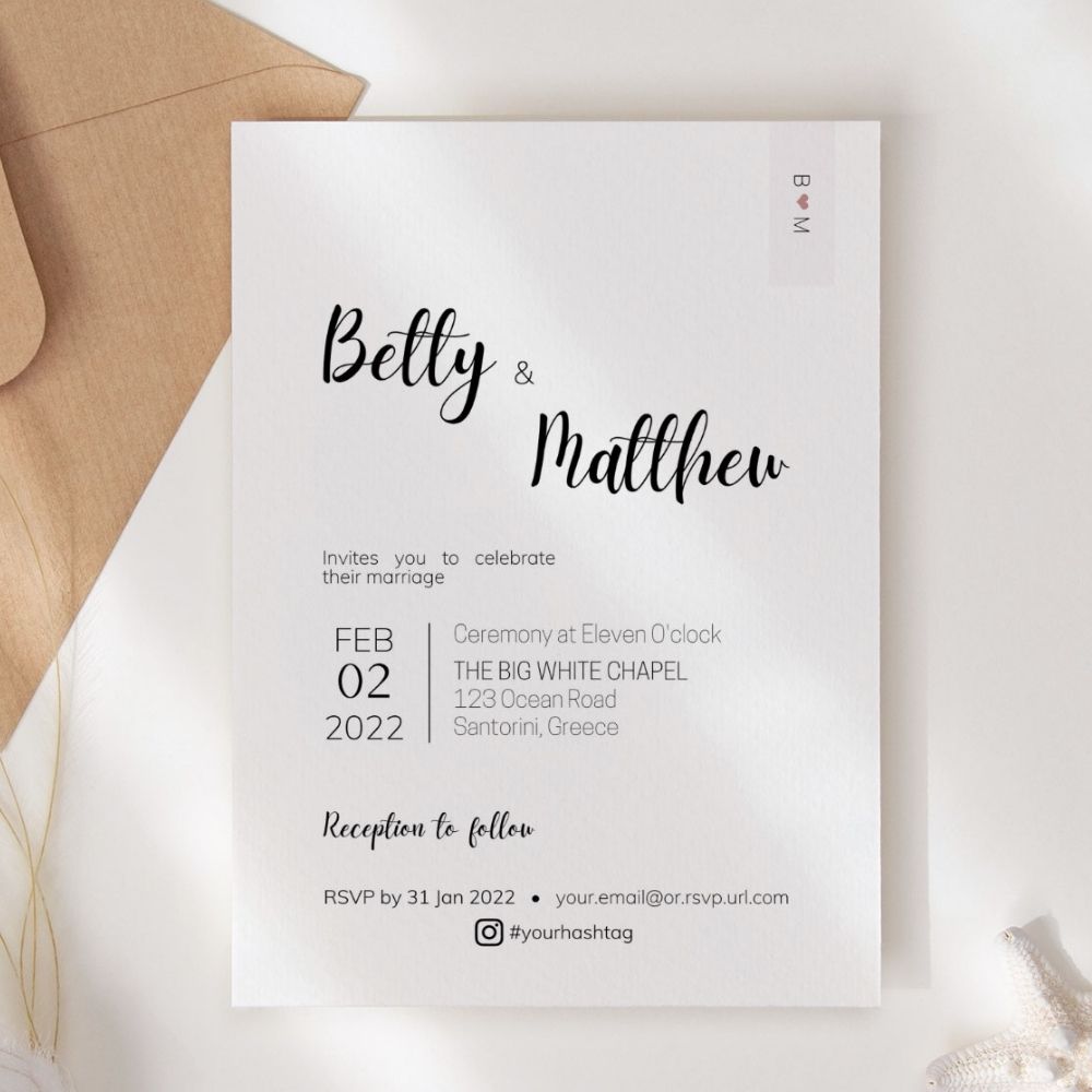 BETSEY Minimalist Wedding Invitation