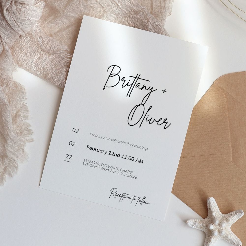 BRITNEY Minimalist Wedding Invitation