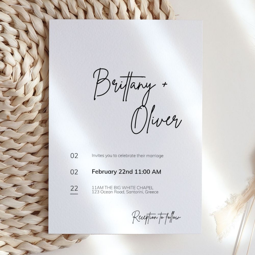 BRITNEY Minimalist Wedding Invitation