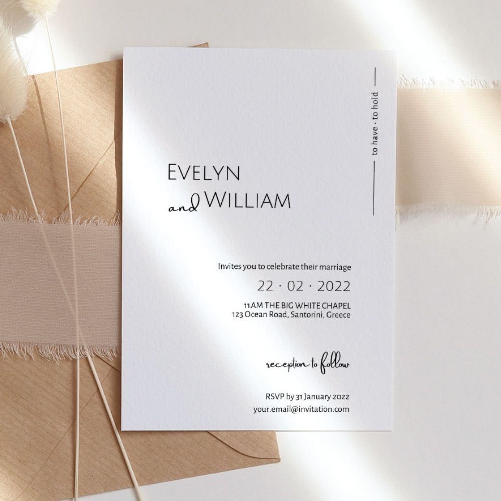 JULIANNE Minimalist Wedding Invitation