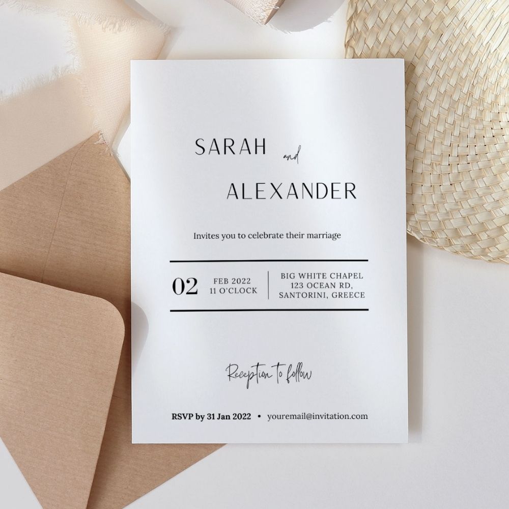 THYME Minimalist Wedding Invitation