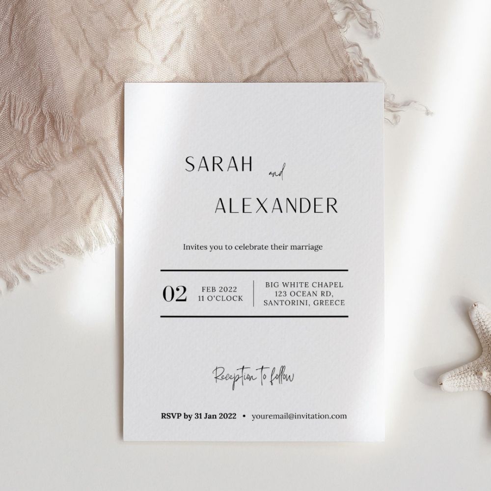 THYME Minimalist Wedding Invitation