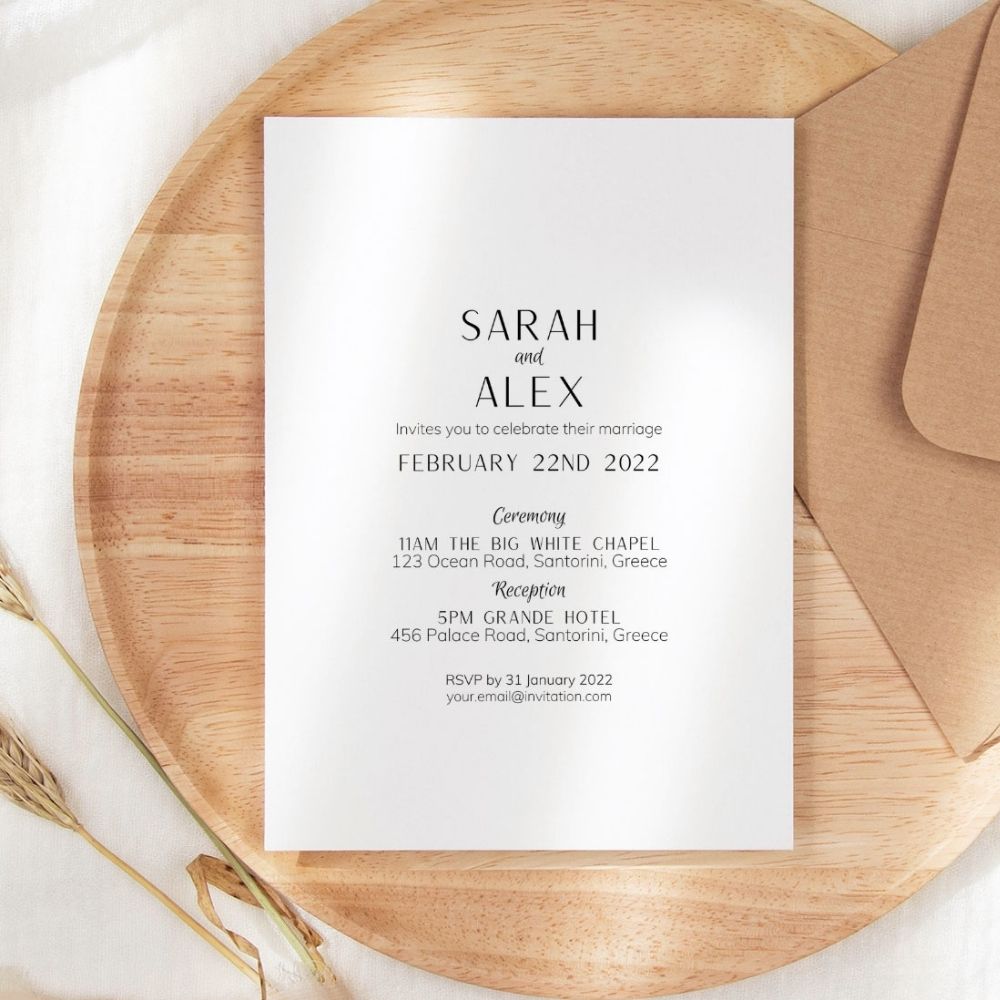 VIVIANNA Minimalist Wedding Invitation