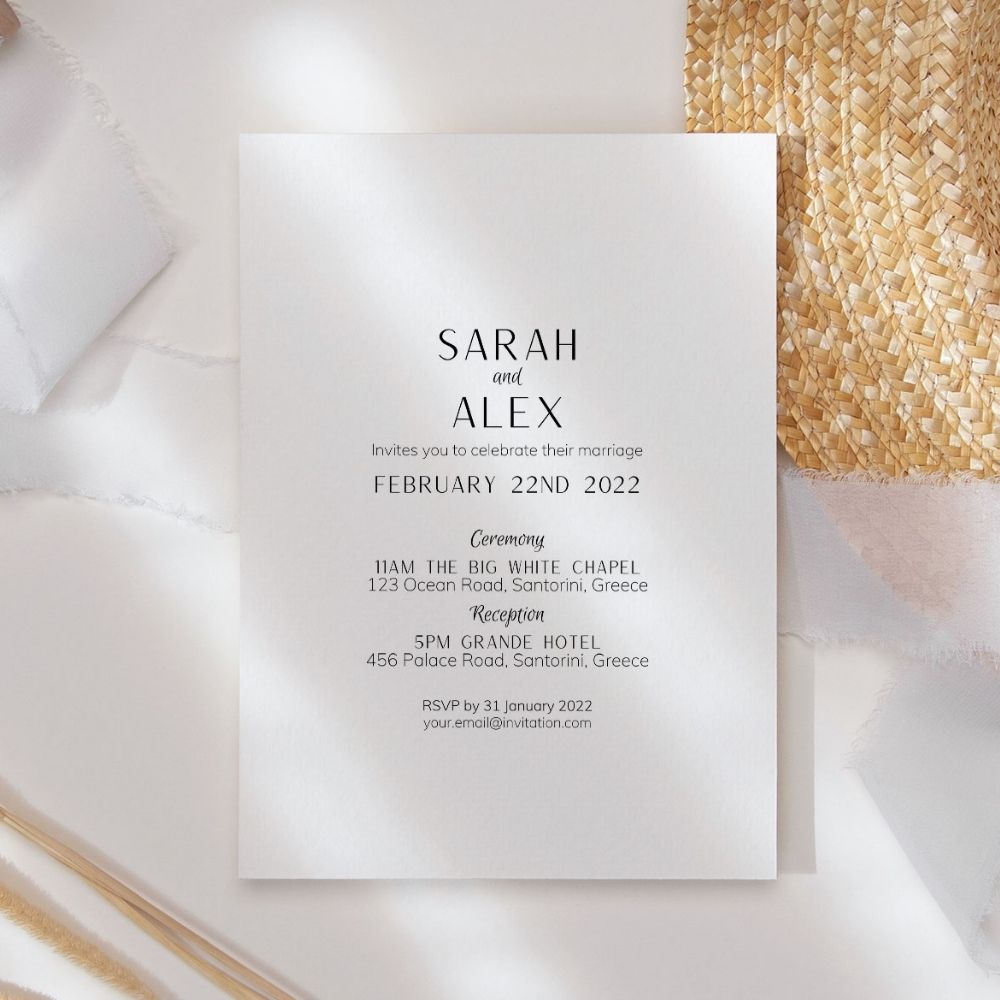 VIVIANNA Minimalist Wedding Invitation