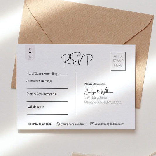 AMSIE Minimalist RSVP Card