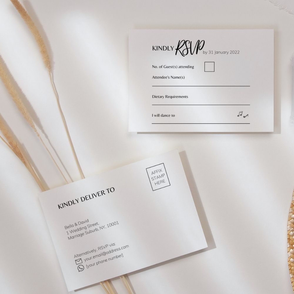 BELLA Minimalist RSVP Card