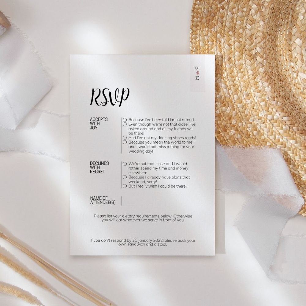 BETSEY Minimalist RSVP Card