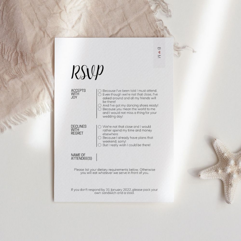 BETSEY Minimalist RSVP Card