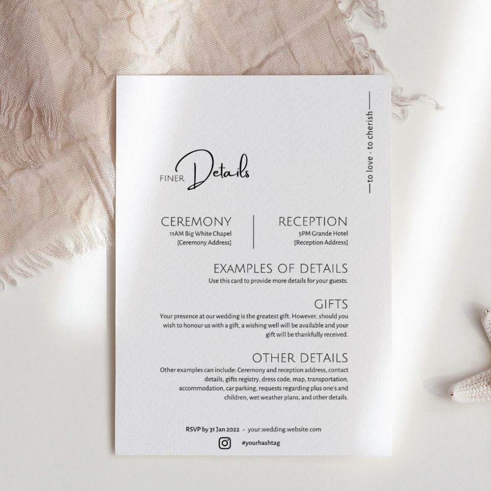 Julianne Minimalist Wedding Invitation 3-piece Suite