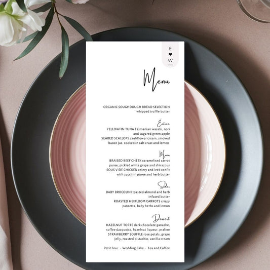 AMSIE Minimalist Dinner menu