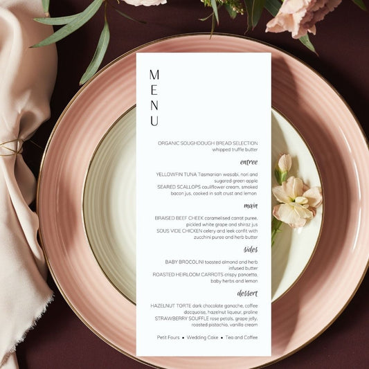 VIVIANNA Minimalist Dinner menu