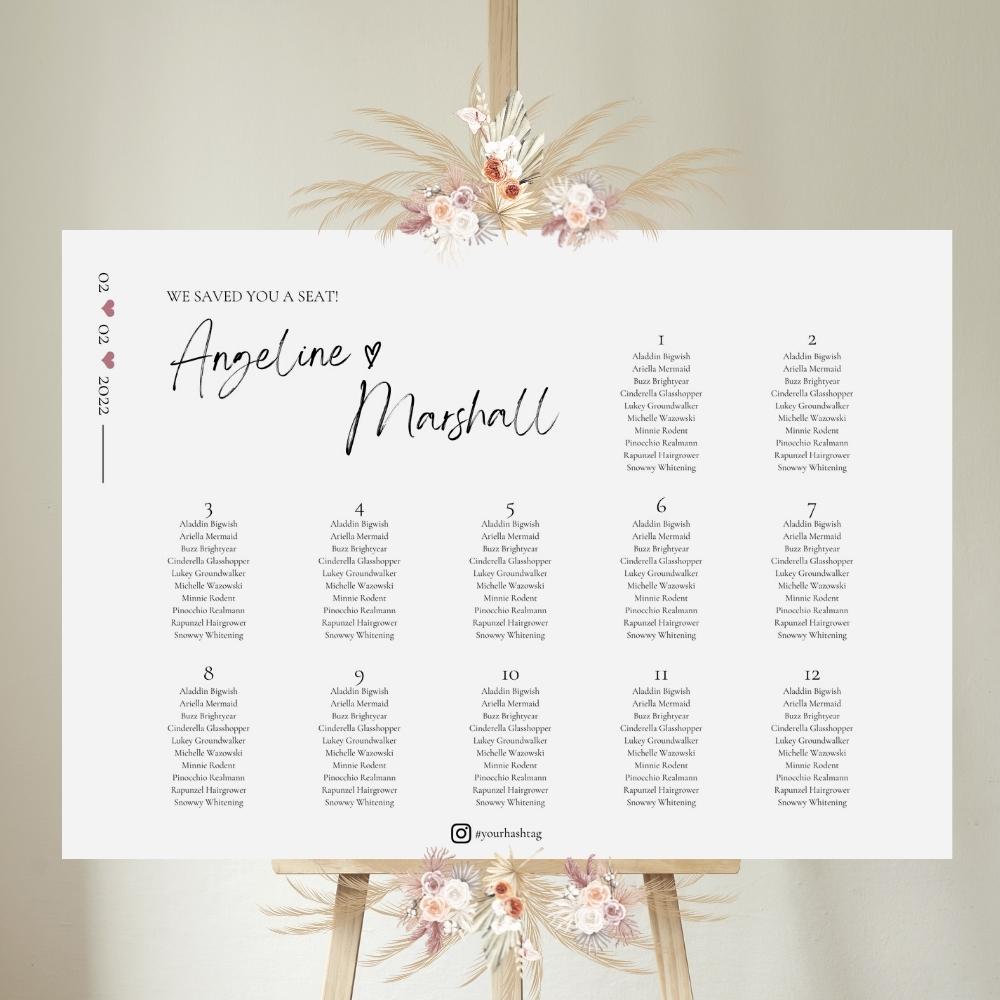 ANGELINE Minimalist Seating Chart